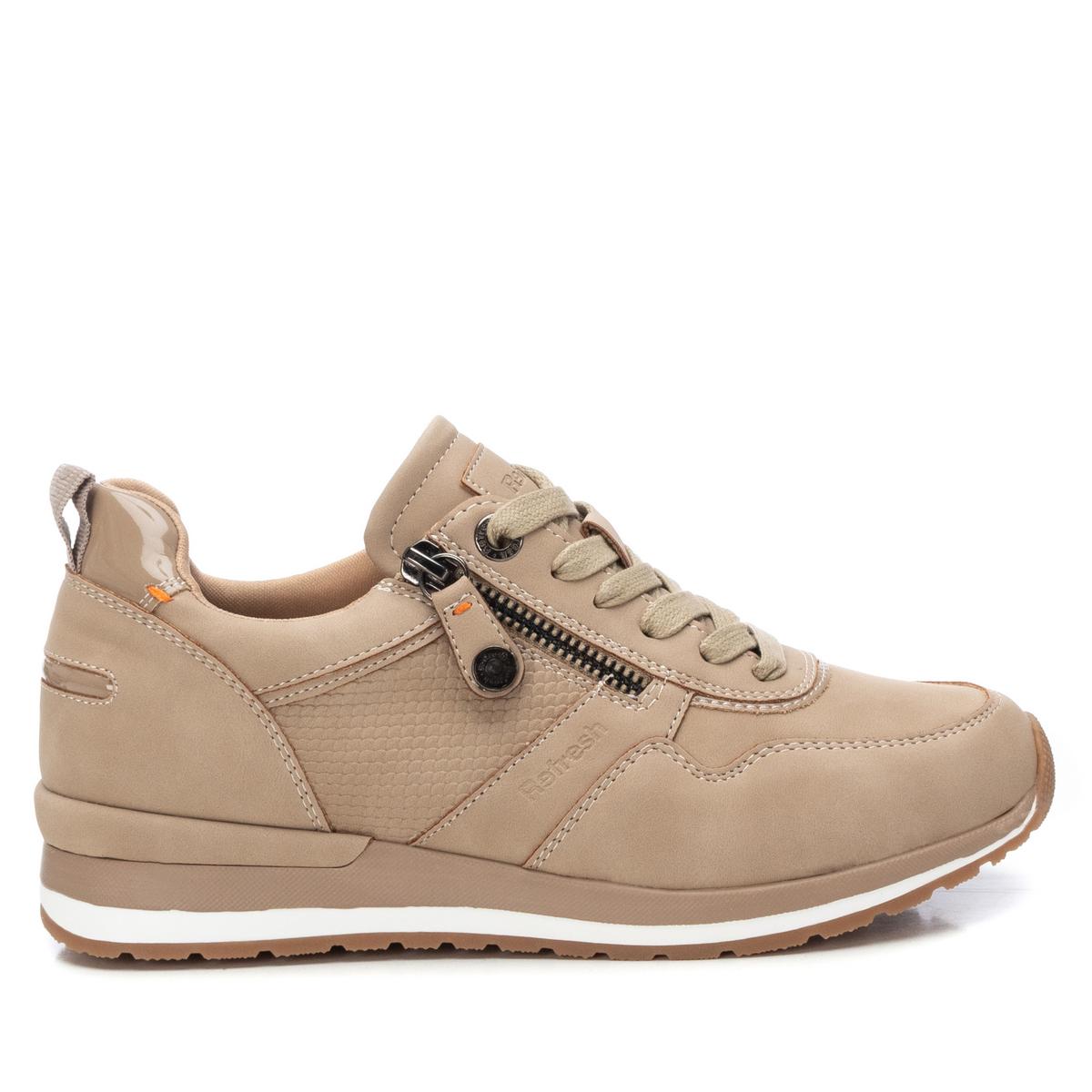 Baskets Plaine Décontractée Fermeture éclair beige, REFRESH