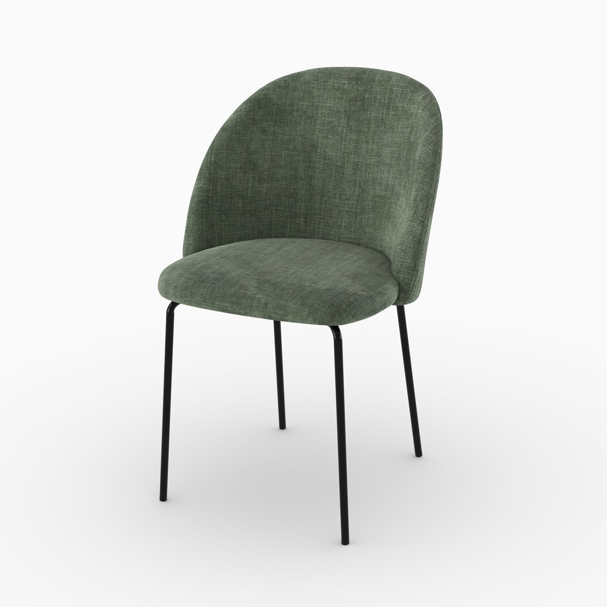Lot de 2 chaises en tissu texturé - KARL vert sapin, MAISON PAVANE