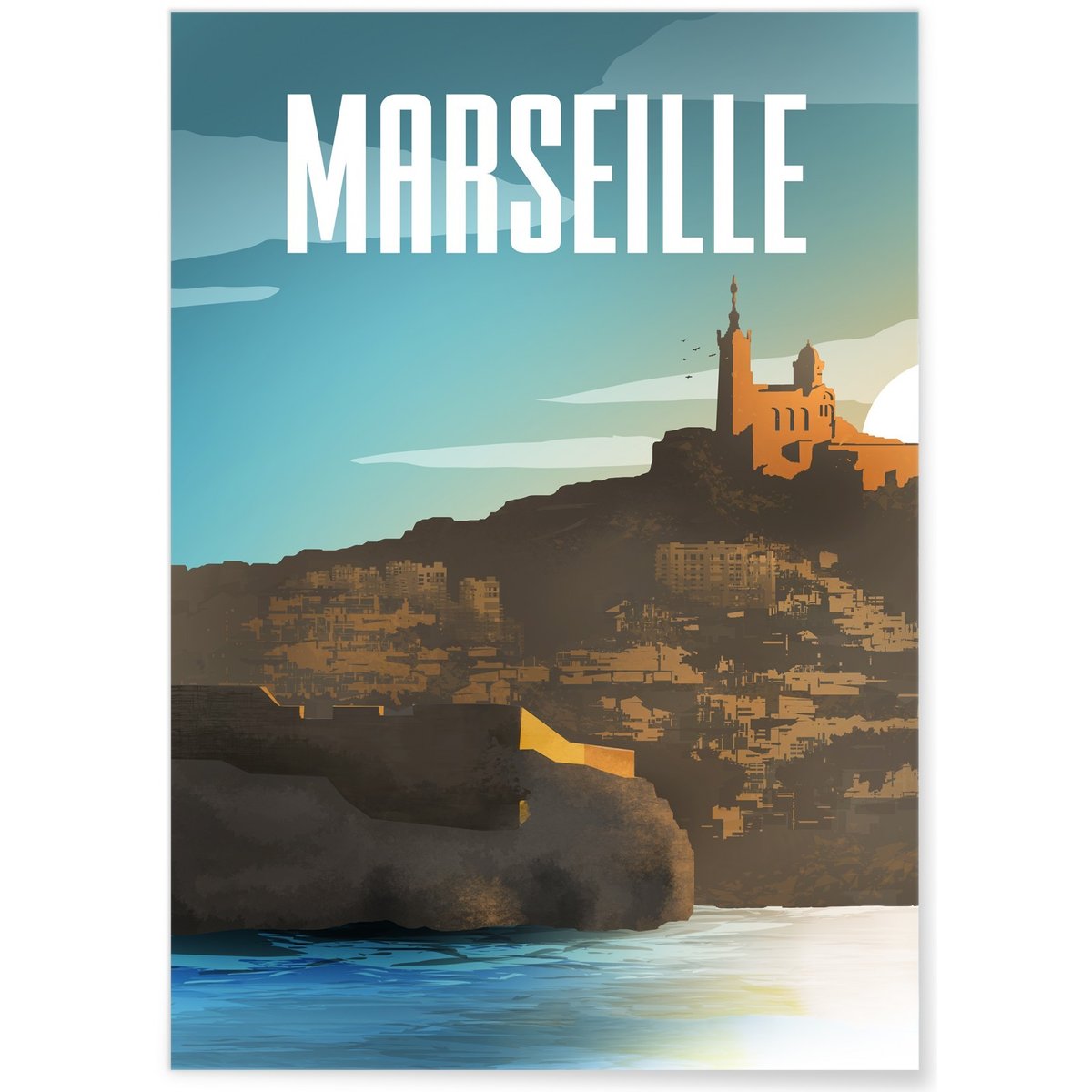 Affiche ville Marseille blanc, L'AFFICHERIE