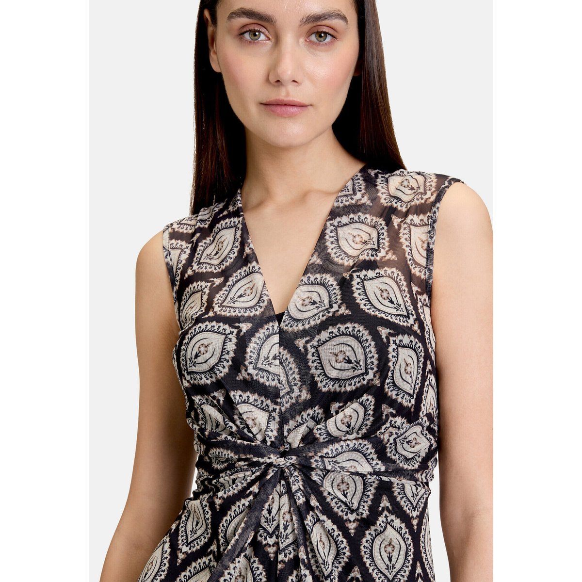 Robe longueur midi sans manches noir/blanc, CARTOON