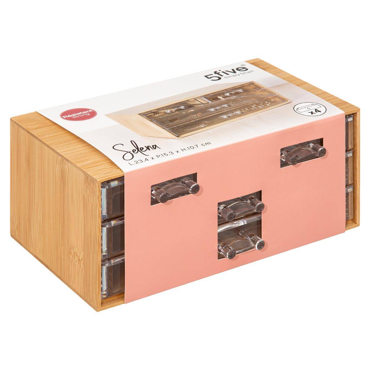 Boîte à bijoux 4 tiroirs SELENA beige, 5FIVE SIMPLY SMART