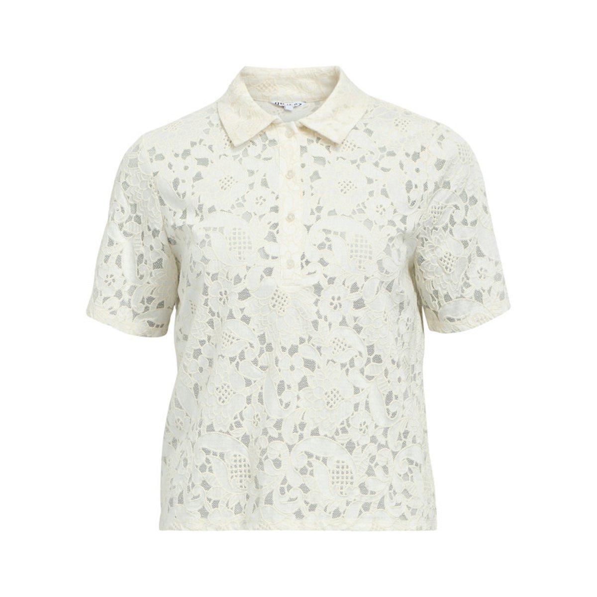 Polo blanc uni pourvu d'une coupe droite et d'un col boutonné blanc, OBJECT