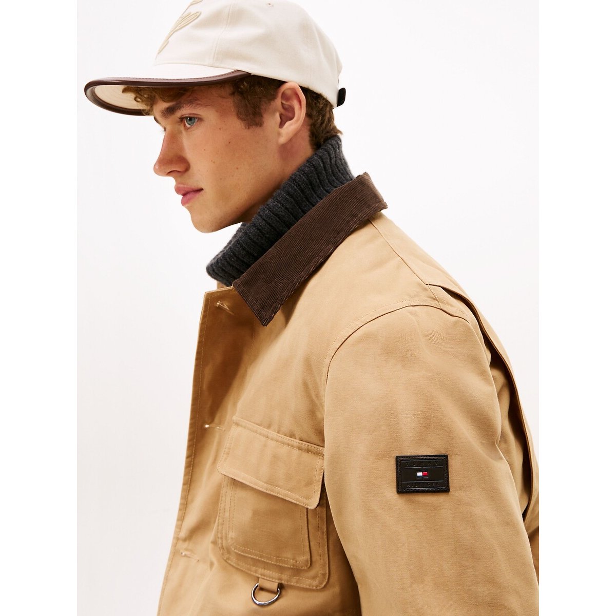 Waxed Jacket with Textured Collar safari, TOMMY HILFIGER