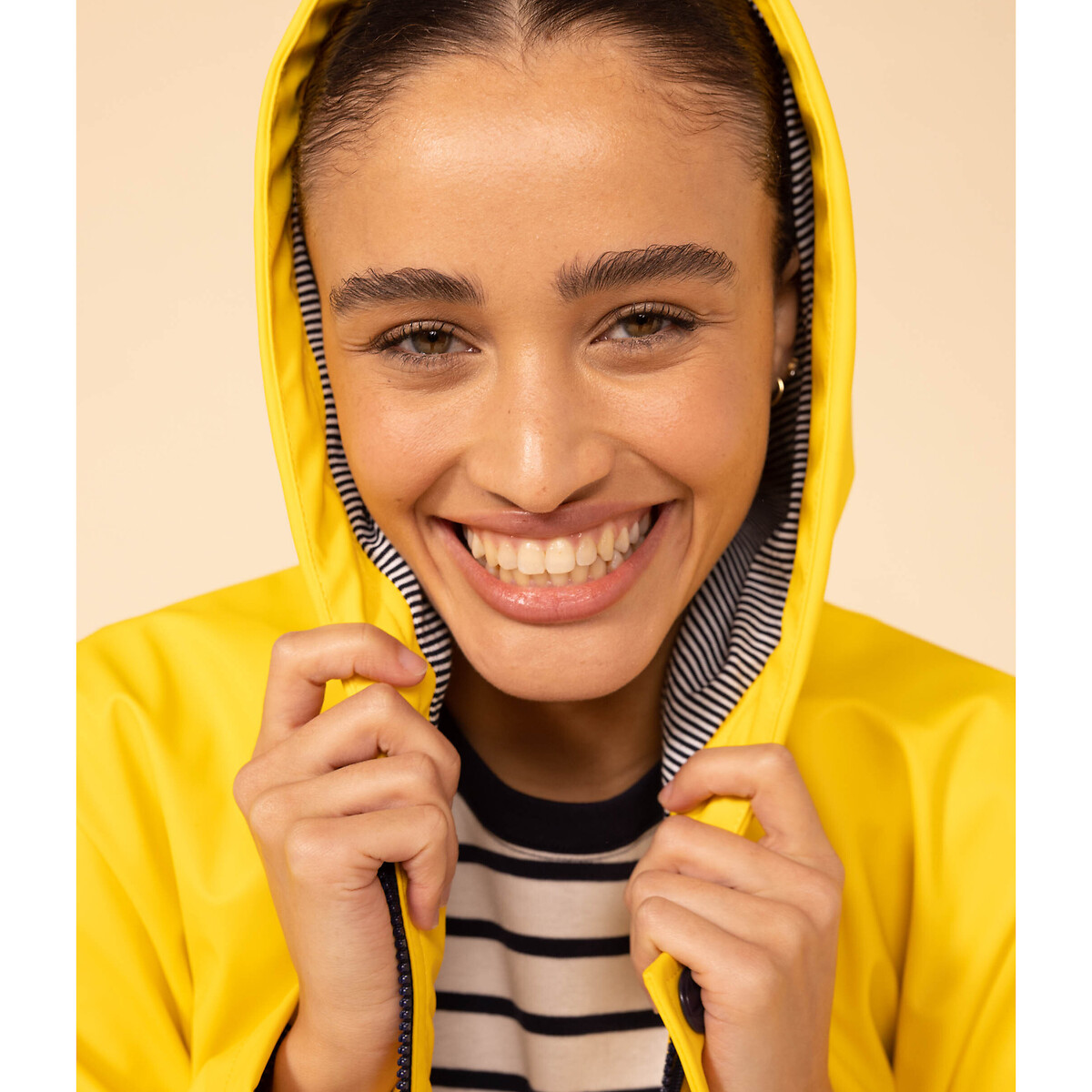 Iconic Hooded Waxed Jacket yellow, PETIT BATEAU
