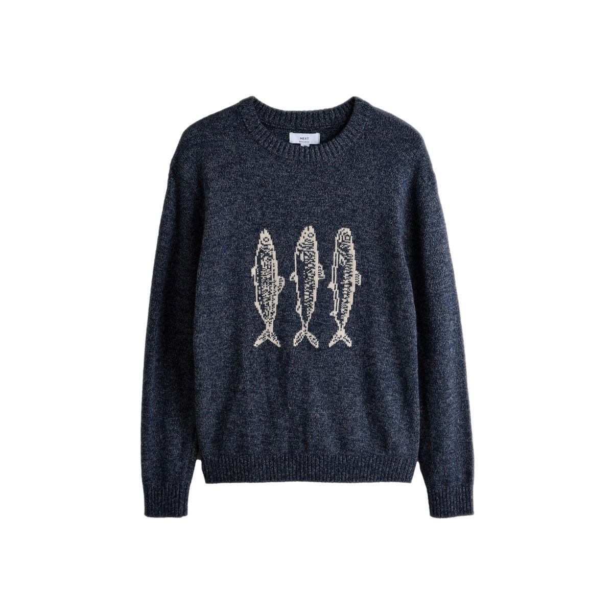 Pull ras du cou à motif sardine bleu, NEXT