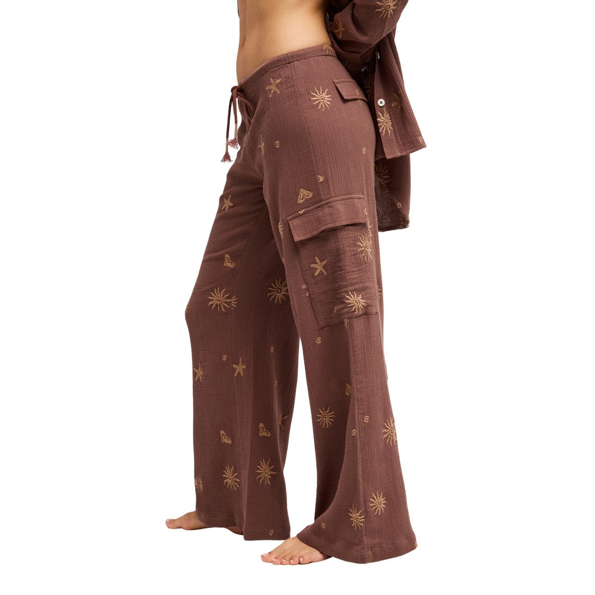 Pantalon de plage décontracté STARDUST SAND. marron pepper corn sunny ditsy, ROXY