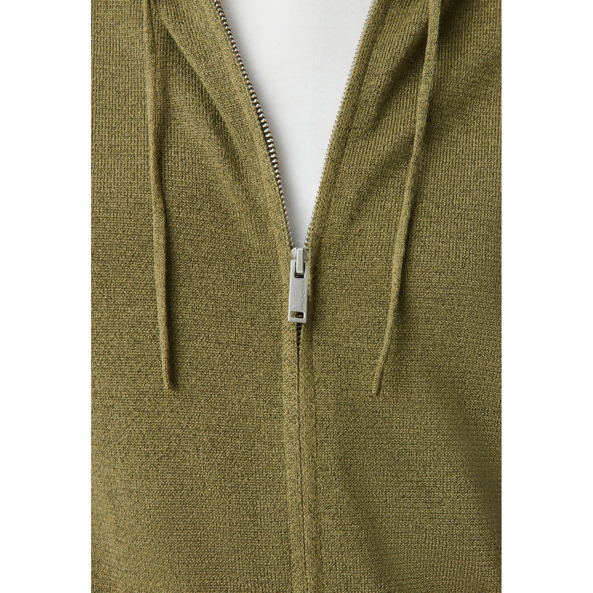 Cardigan à capuche tricot fil textile chevron dos vert kaki, IKKS