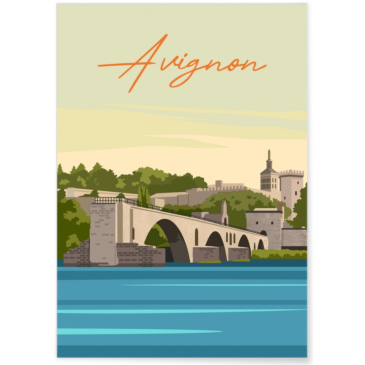 Affiche ville Avignon 2 blanc, L'AFFICHERIE