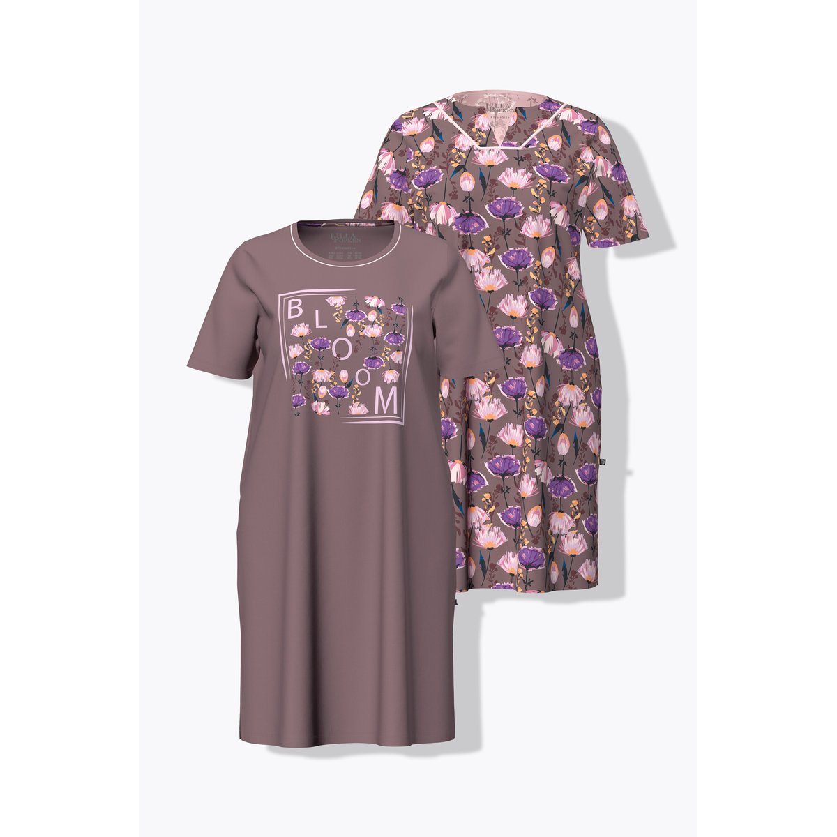 Lot de 2 chemises de nuit / grands T-shirts terre, ULLA POPKEN