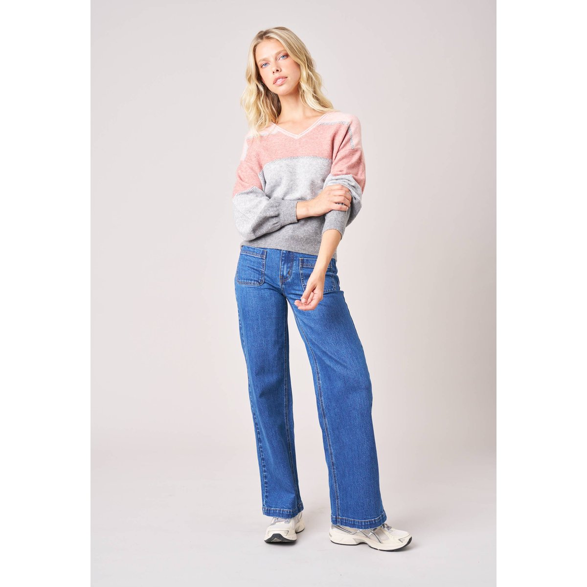 Pull femme en maille LODINA rose, DEELUXE