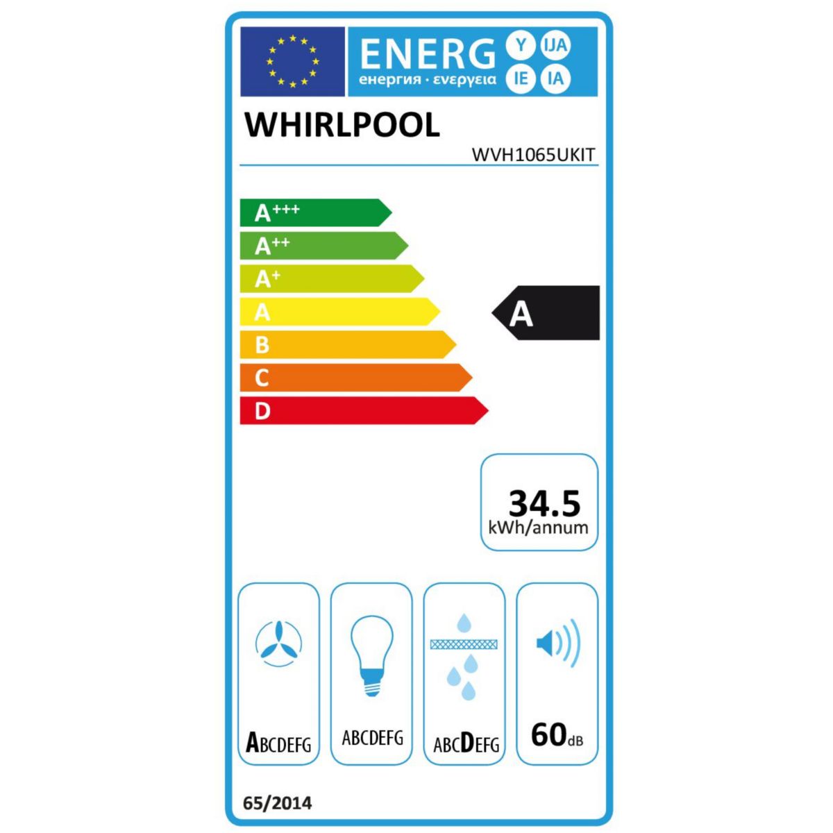 Plaque induction aspirante WVH1065UKIT FlexiCook couleur unique, WHIRLPOOL