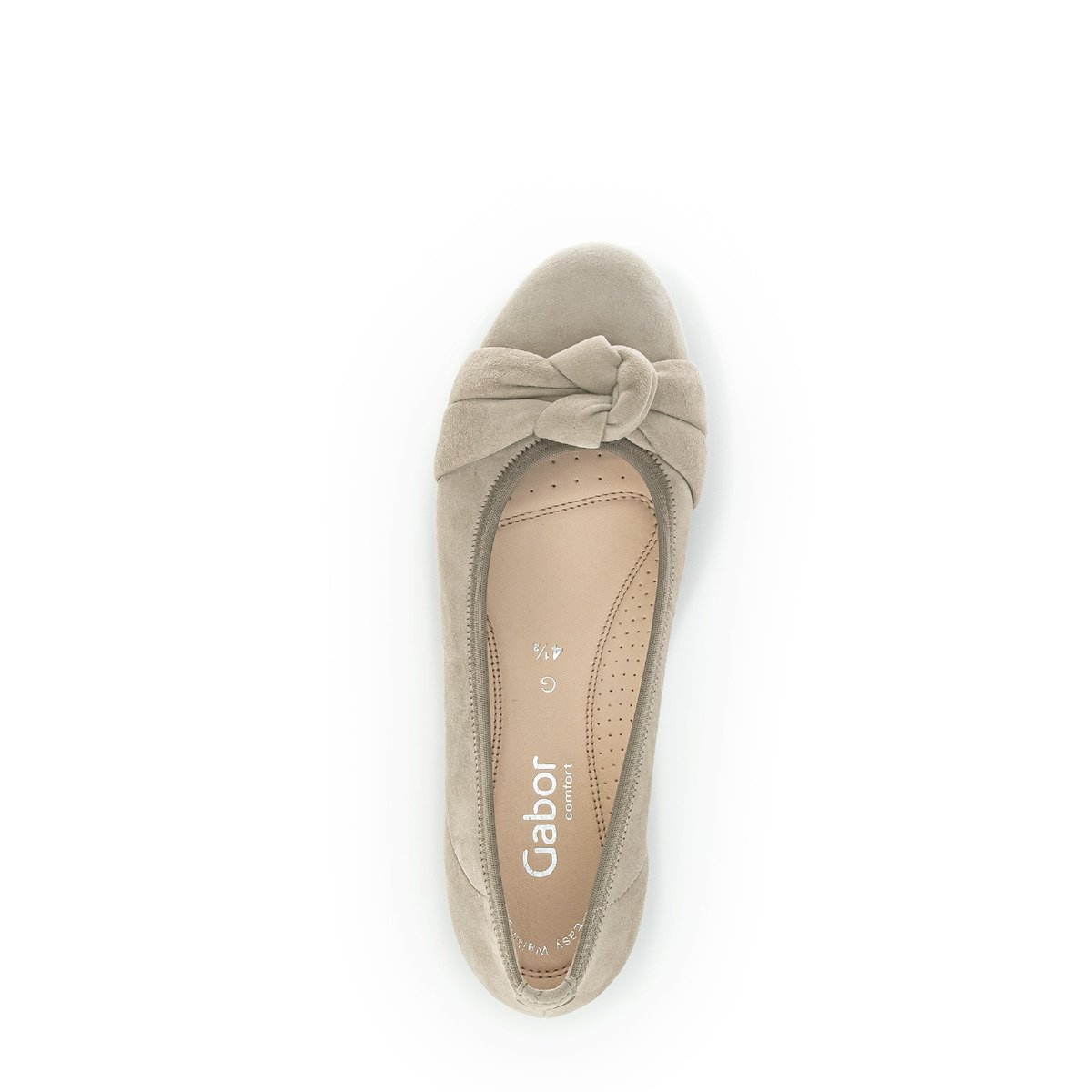 Ballerines en suède à talon plat vert, GABOR