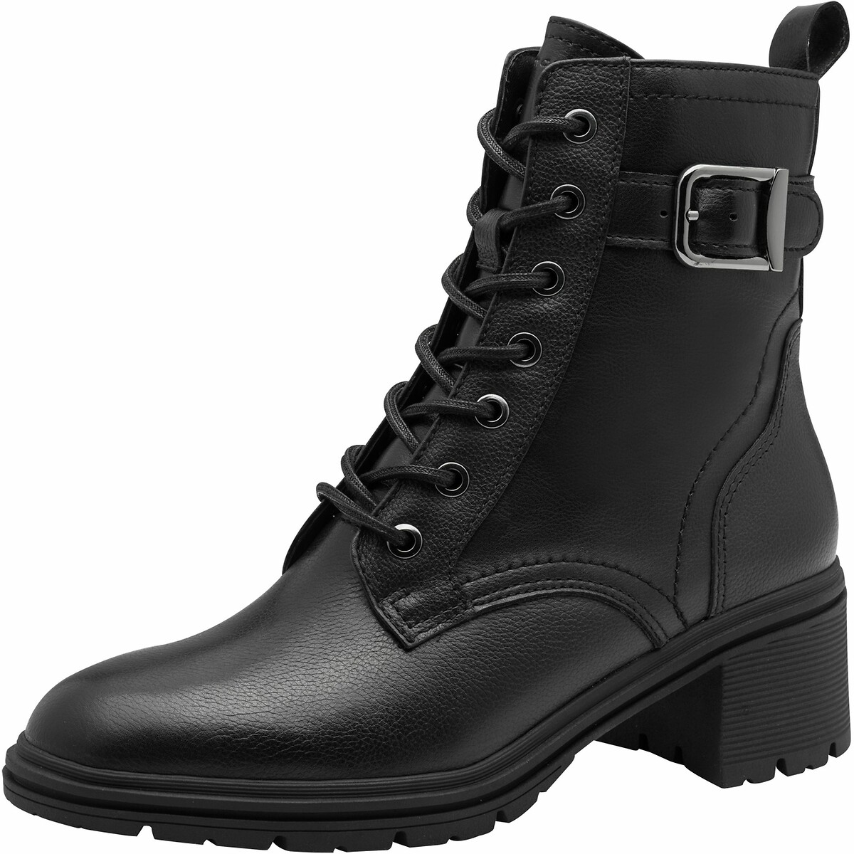 Lace-Up Ankle Boots with Heel black, TAMARIS