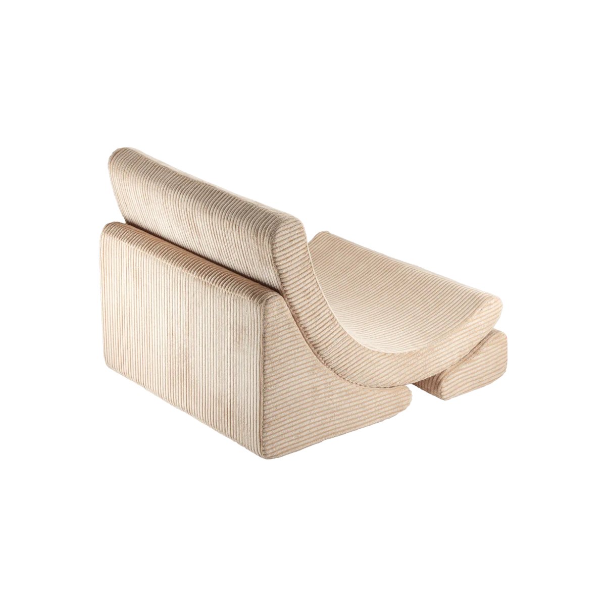 Fauteuil de Jeu Enfant - Pouf Design LUNE en Velours Côtelé brown sugar, WIGIWAMA