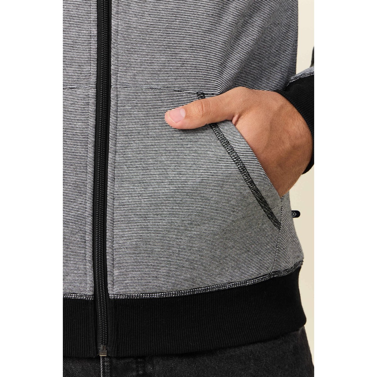 Gilet manches longues zippé bleu marine, BONOBO