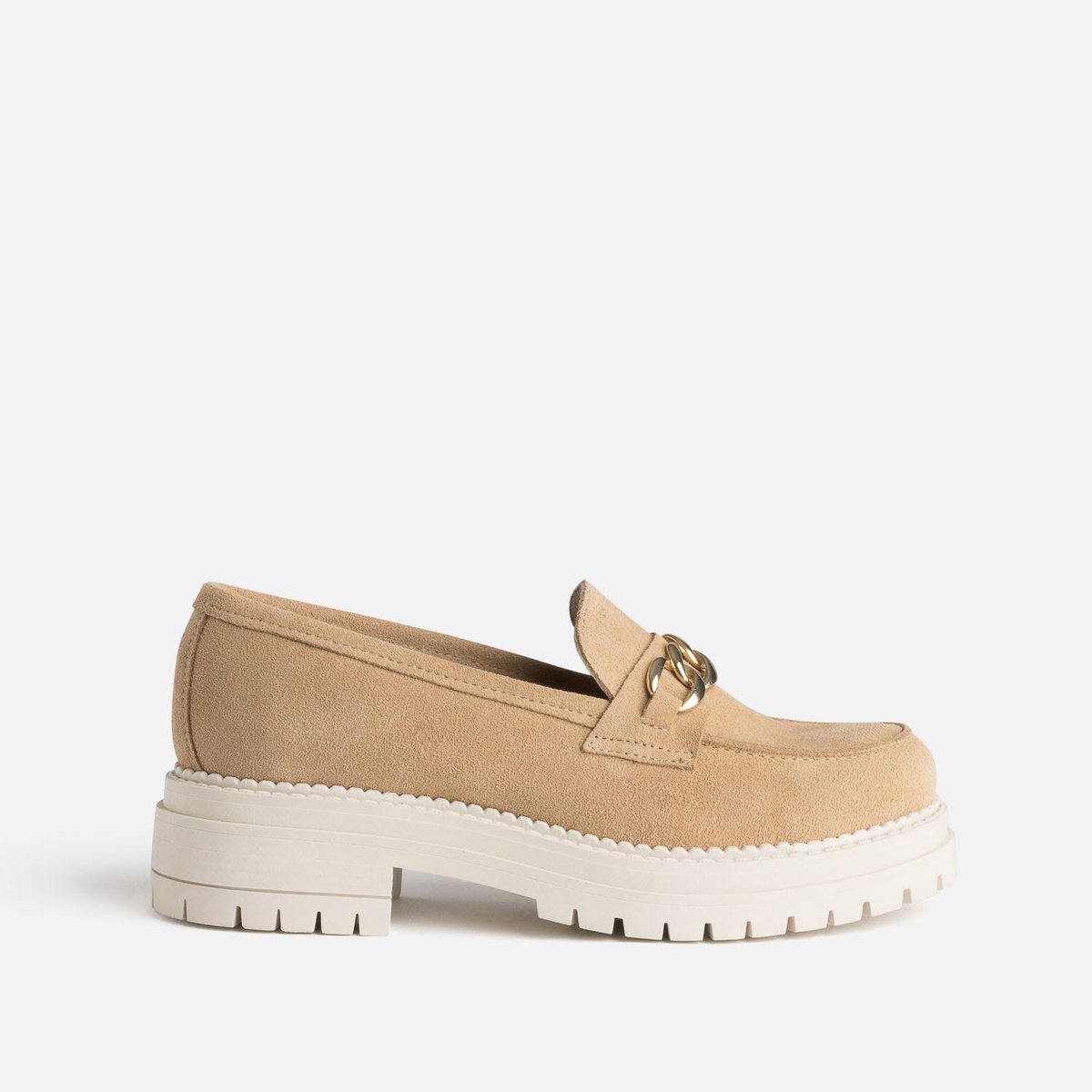 Mocassin en cuir ARIDALE taupe, TEXTO