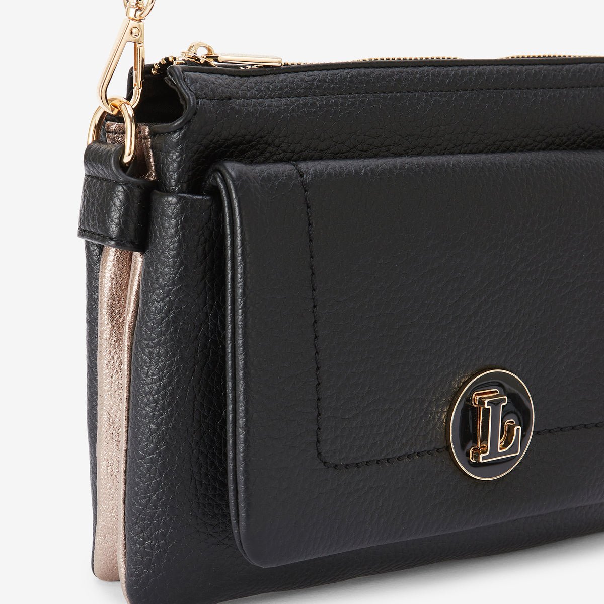 Sac multipoches Rosabelle noir,doré, LOLLIPOPS