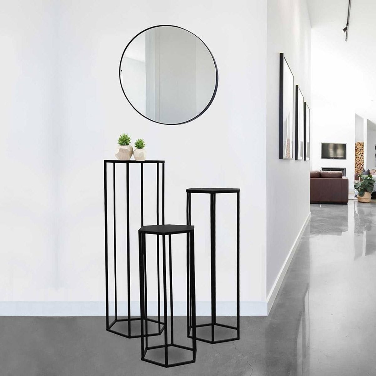 Lot De 3 Sellettes Gigognes Métal Noir noir, DECORATIE