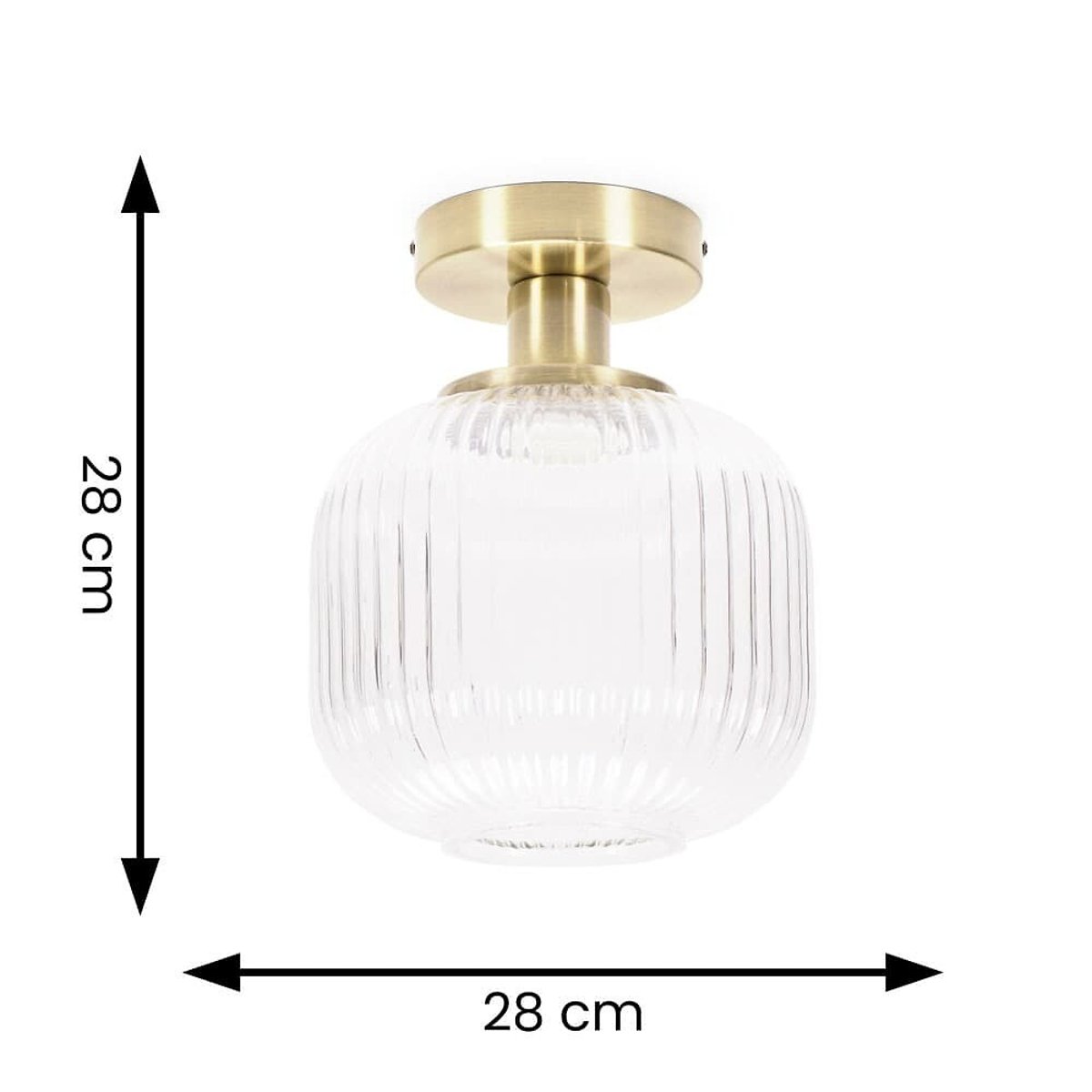 Conrad Ribbed Glass Flush Ceiling Light gold-coloured, SO'HOME