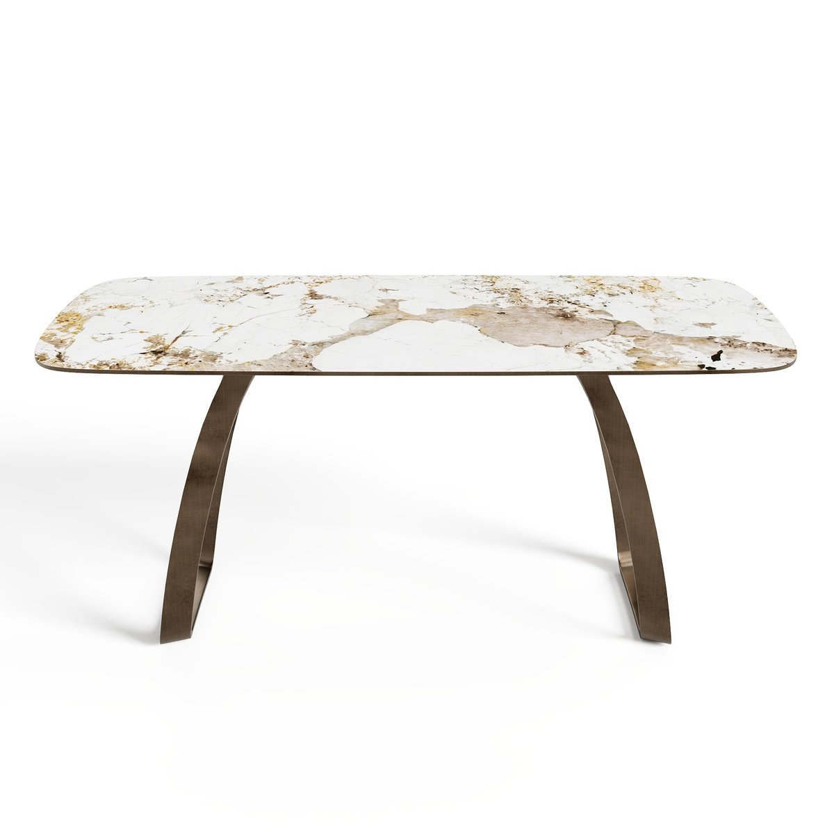 Table à manger extensible en velours DAHLIA pandora et bronze, SIA HOME