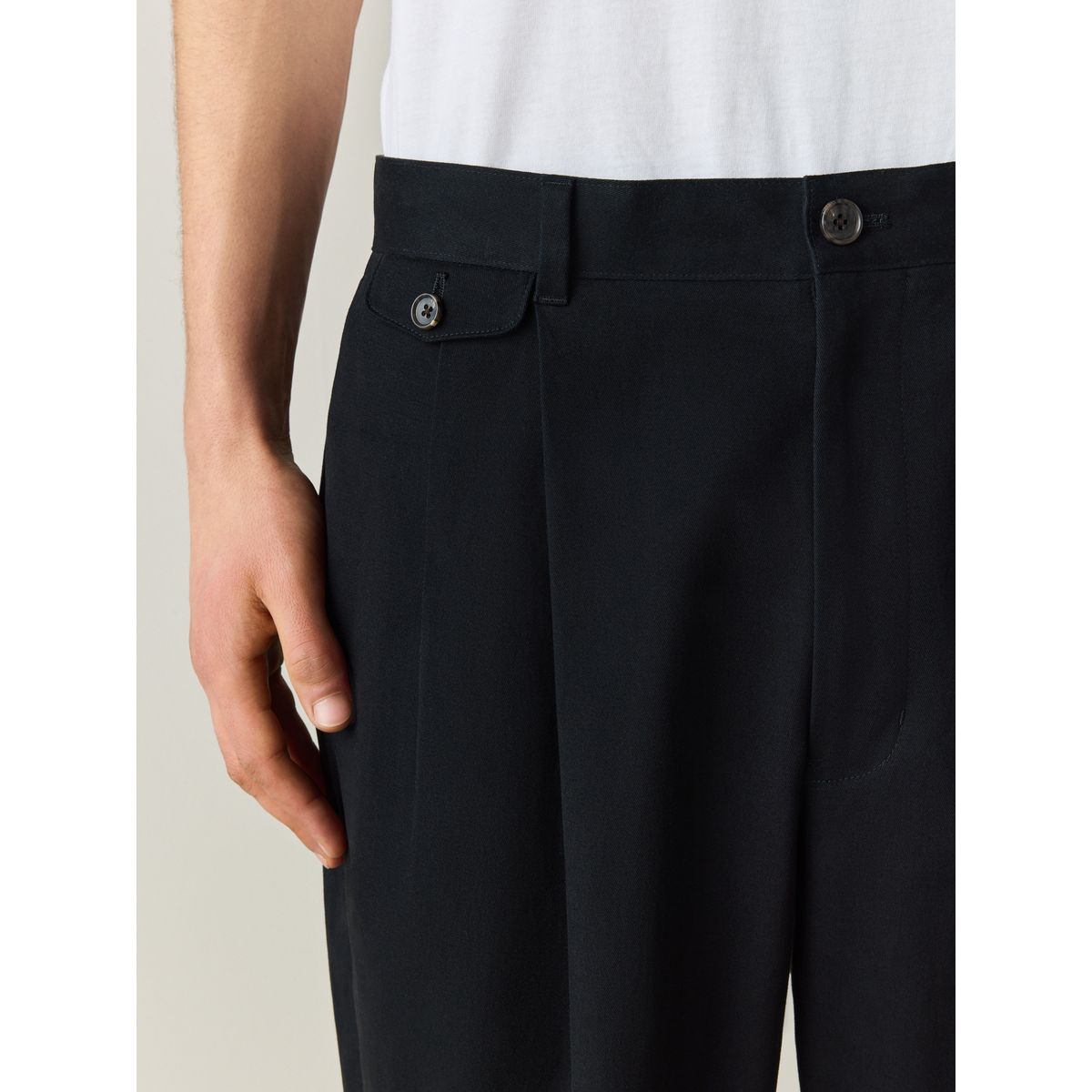 Pantalon chino bouffant à pinces n. premium noir, NEXT