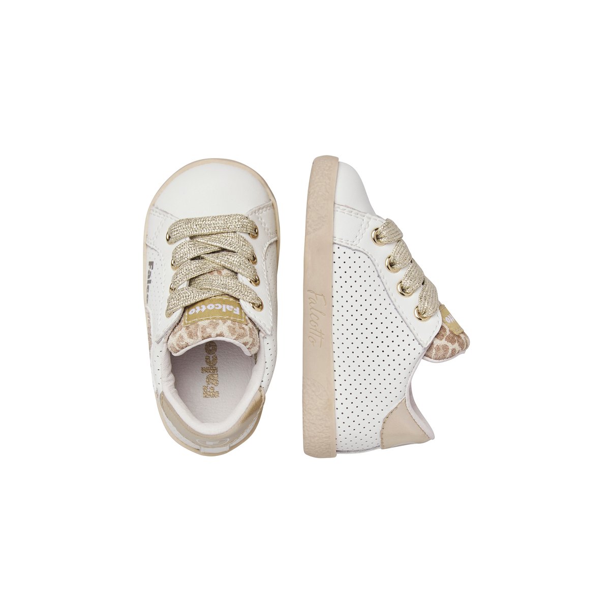 Baskets en cuir ALNOITE 2. blanc-platine-, FALCOTTO