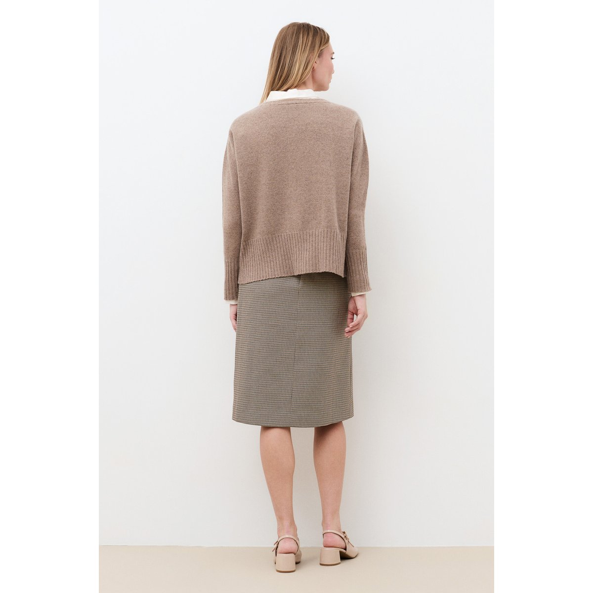 Pull droit col rond MJADE marron, CAROLL