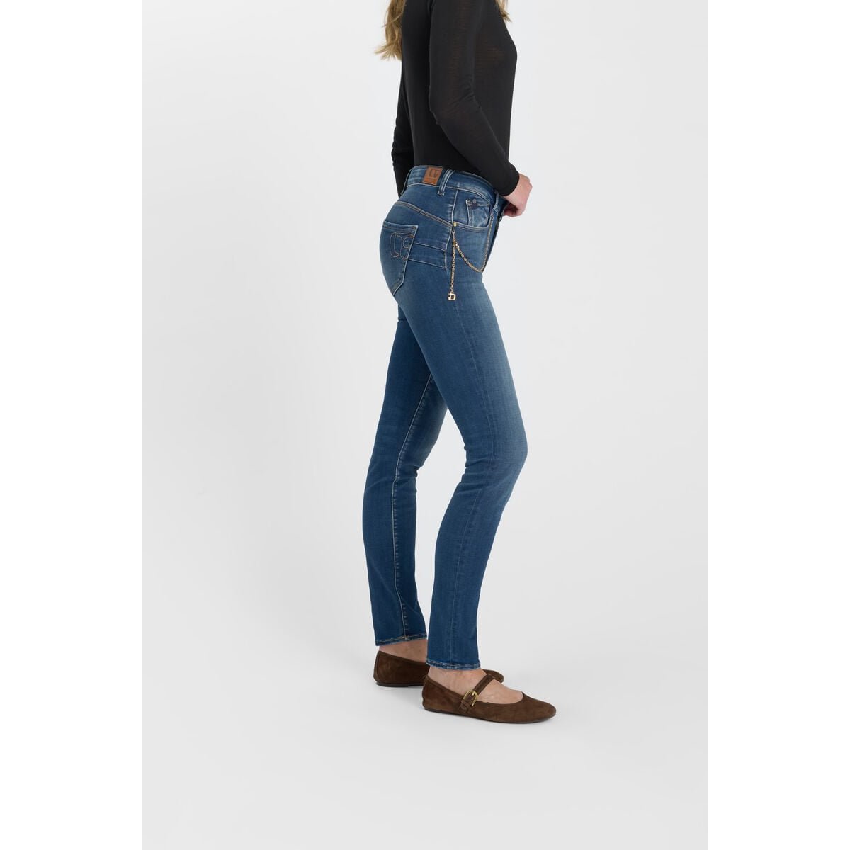 Jeans push-up slim taille haute PULP, longueur 34 blue, LE TEMPS DES CERISES