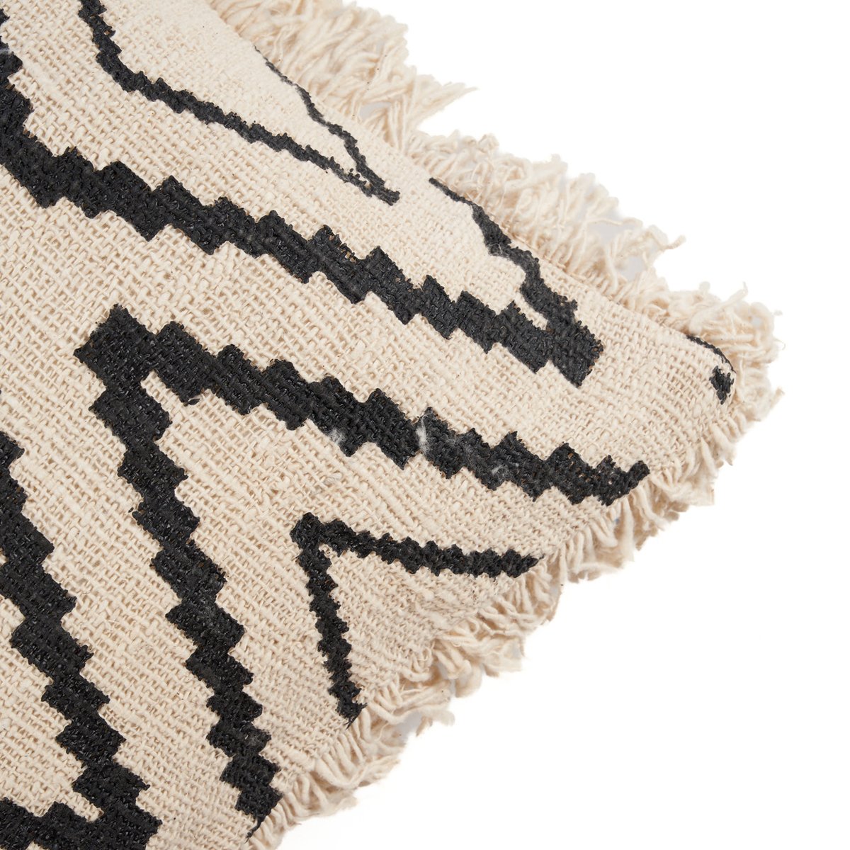Housse de coussin en coton SAHARA DIAMOND noir beige, BAZAR BIZAR