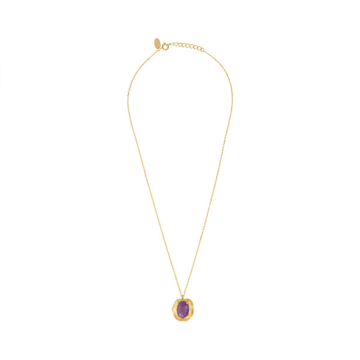 Collier doré améthyste - swann violet, CAROLINE NAJMAN