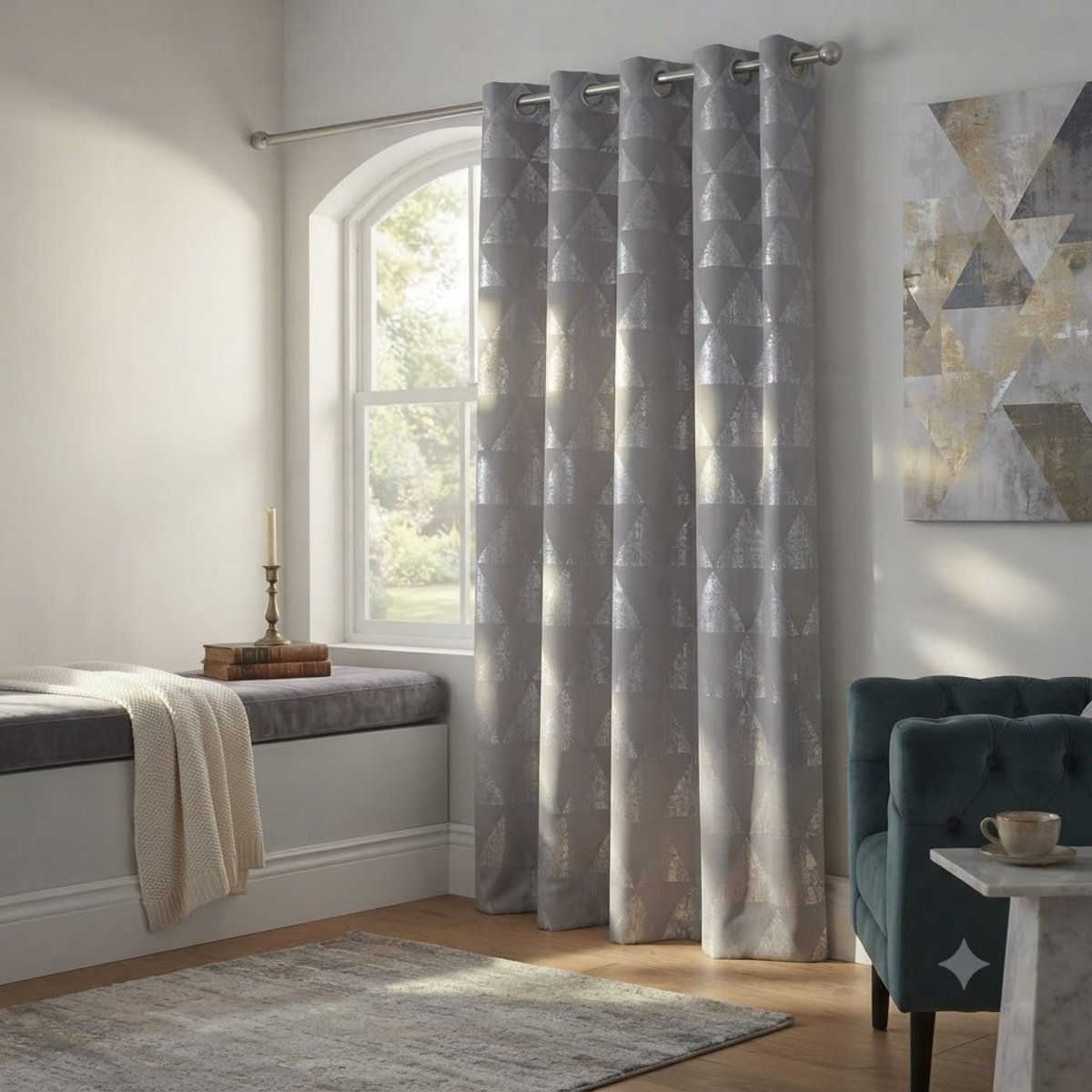 Rideau a oeillets Frosty gris, EDEN