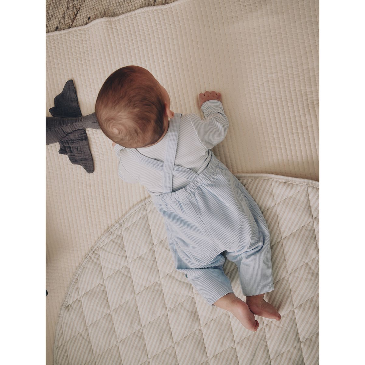 Salopette unie en velours côtelé et body bébé bleu, NEXT