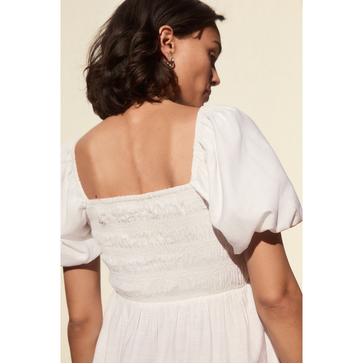 Robe midi à épaules dénudées blanc, NEXT