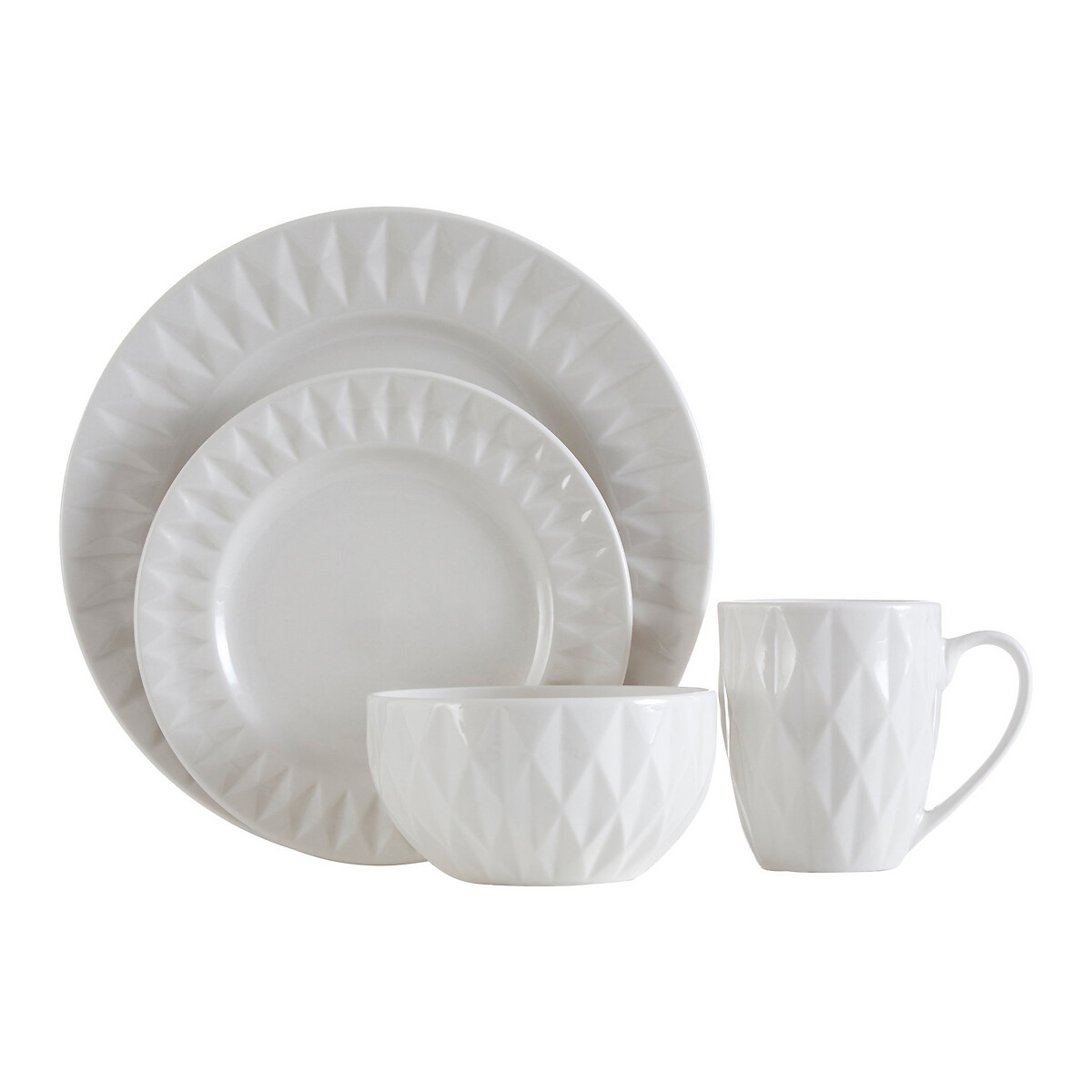 16-Piece White Dinner Set white, SO'HOME