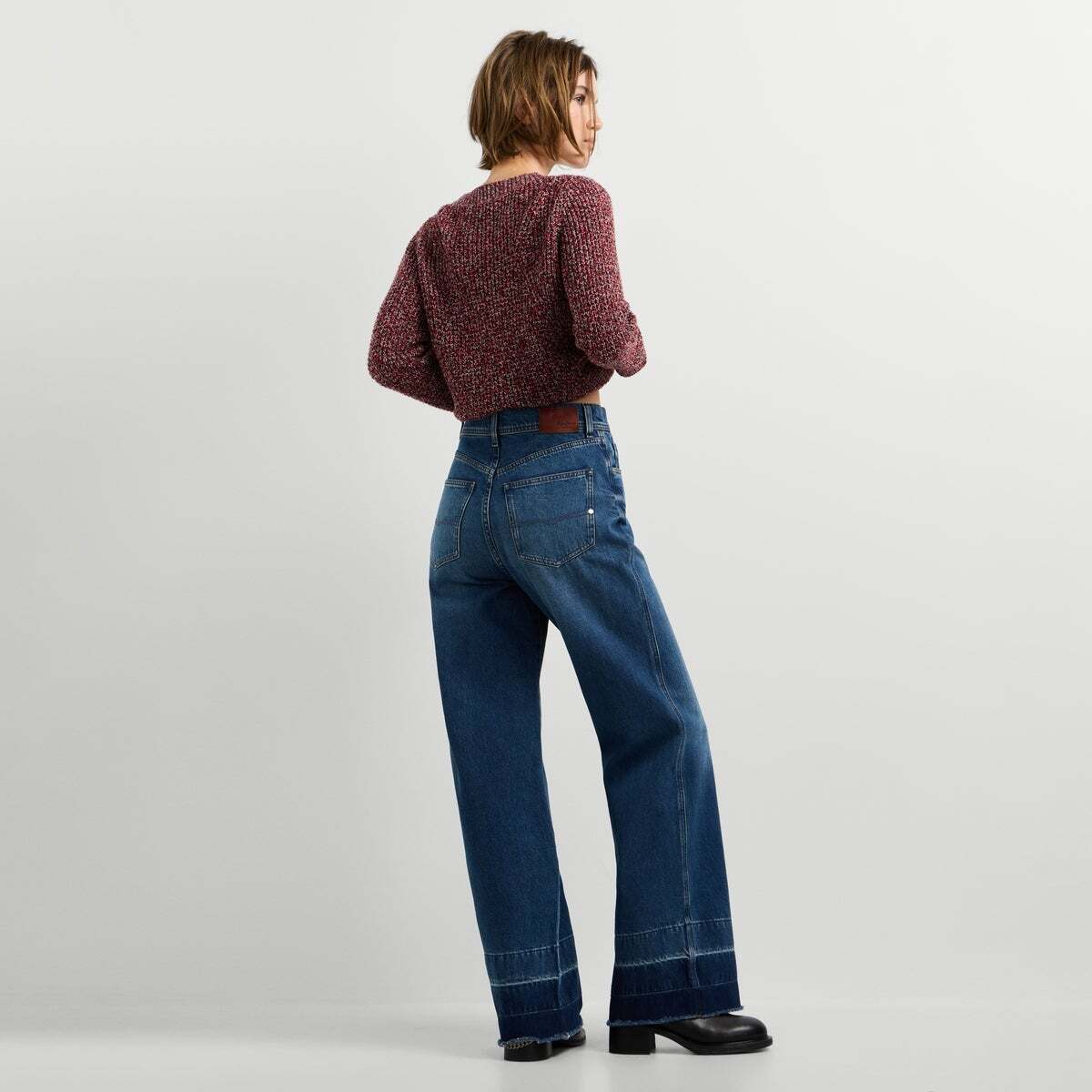 Rae - Jean Coupe Large, Taille Haute 12 oz gris rigide denim, PEPE JEANS