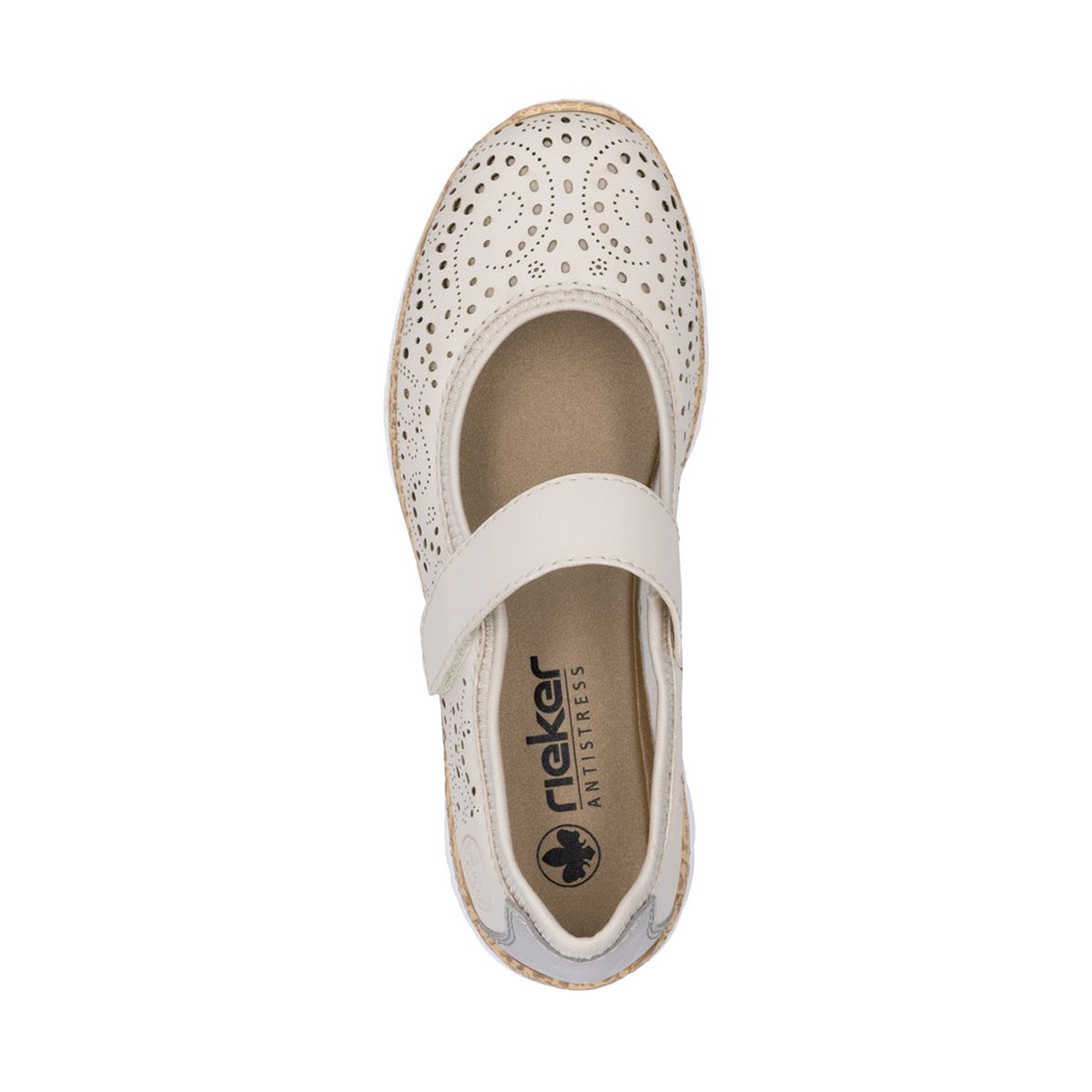 Ballerines talon plat beige, RIEKER