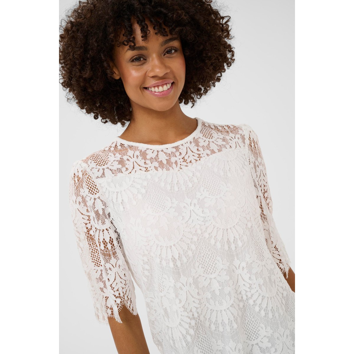 Blouse à manches courtes blanc spring gardenia, CULTURE