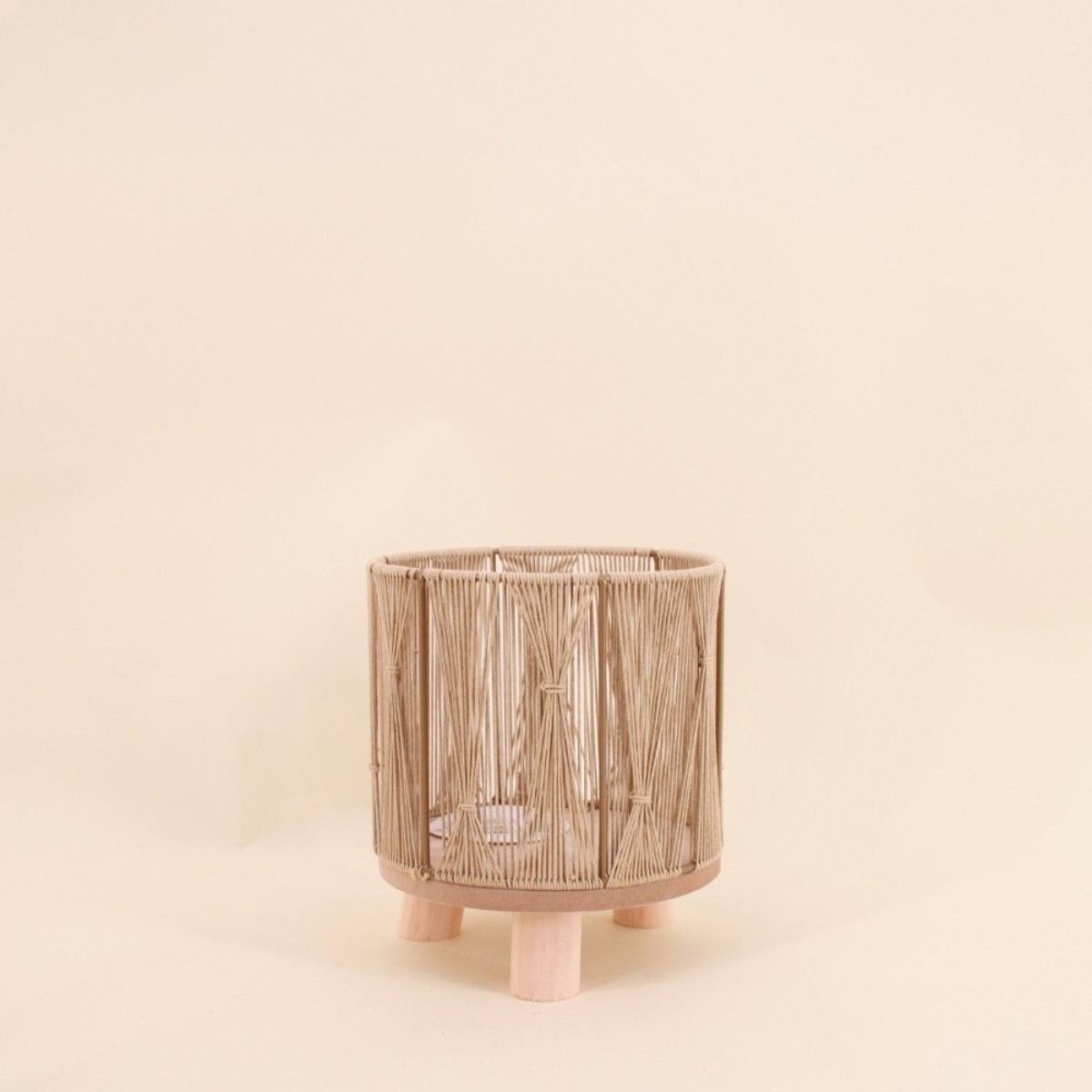 Set de 2 cache-pots en corde beige, ORNAMI