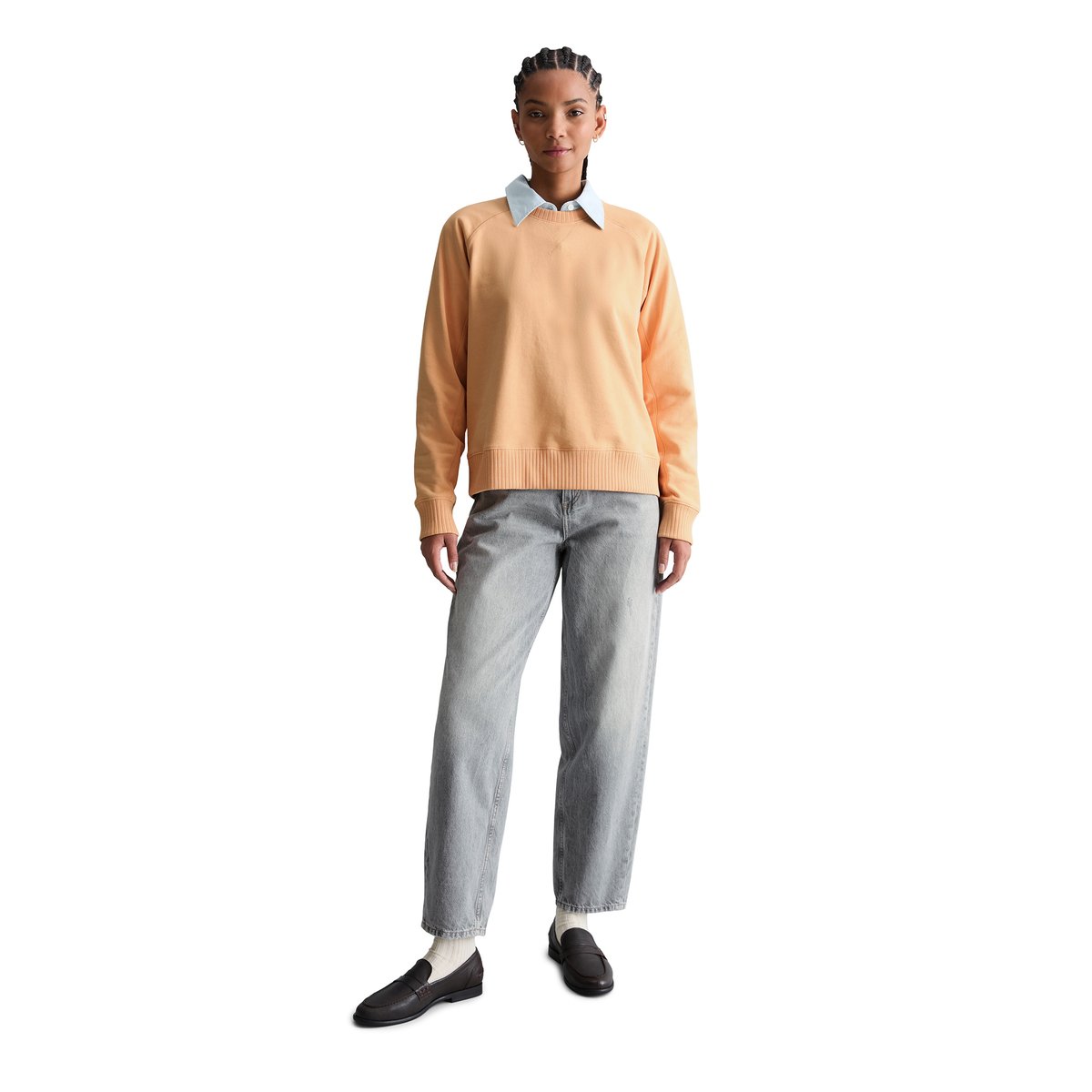 Sweat-shirt DfC relaxed avec poignets en tricot côtelé orange, MARC O’POLO DENIM