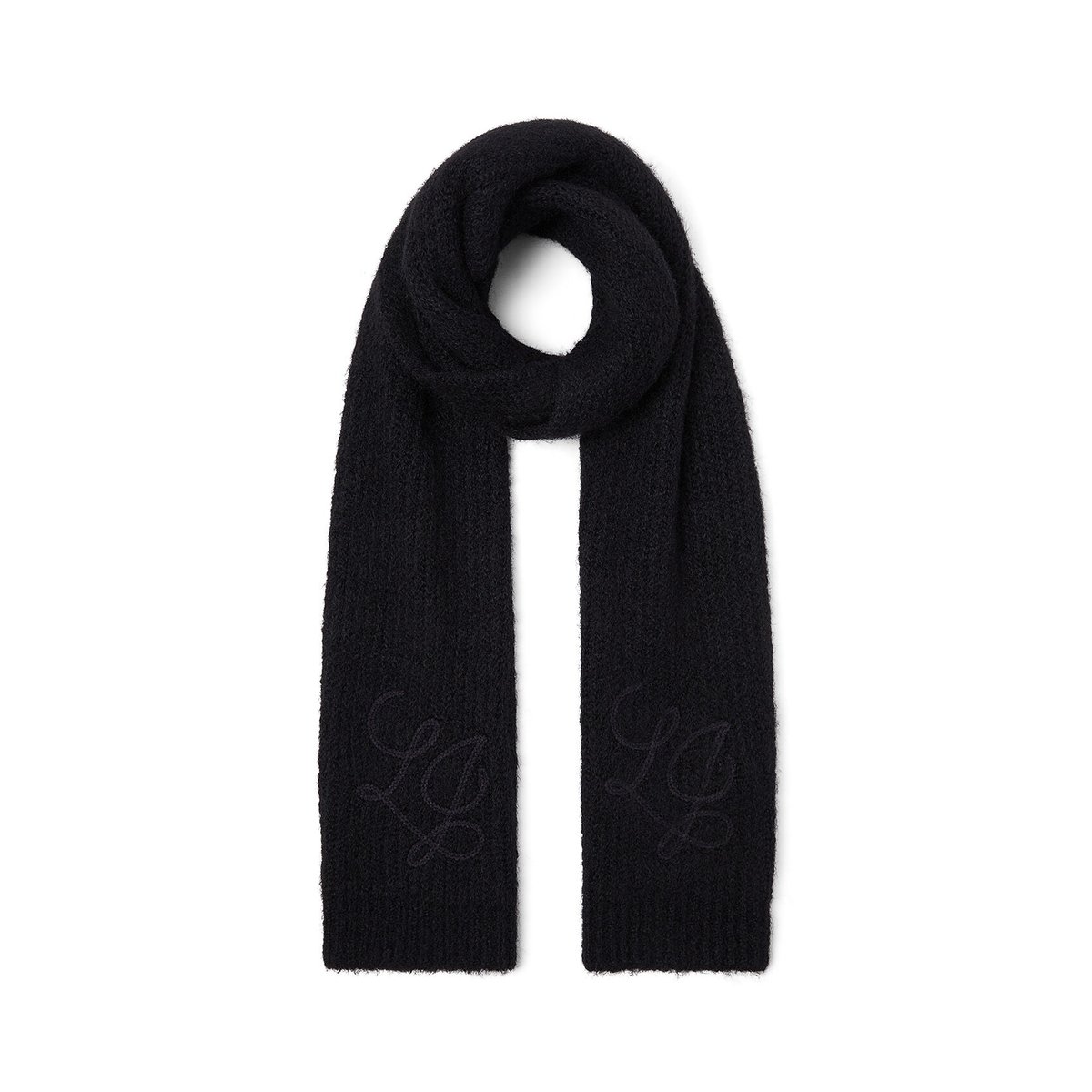 Écharpe en mélange de laine noir, LIU JO