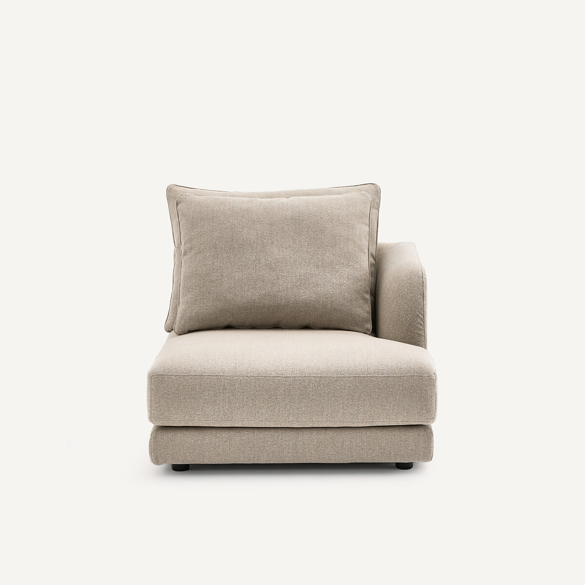 Rechtes Halbsofa, modular, aus Tweed, TIBERIO natur/hellgrau, AM.PM