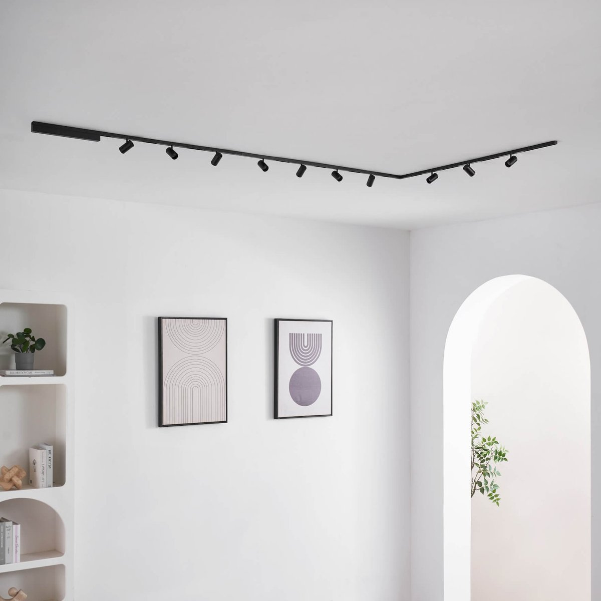 Kit rail magnétique 50W en L - LYNE noir, KOSILUM