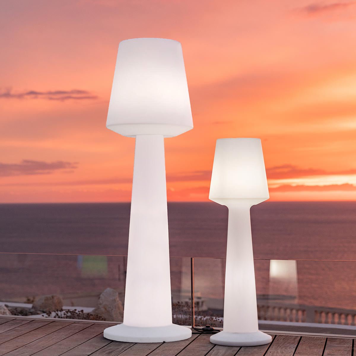 Lampadaire extérieur filaire AUSTRAL L blanc, LUMISKY