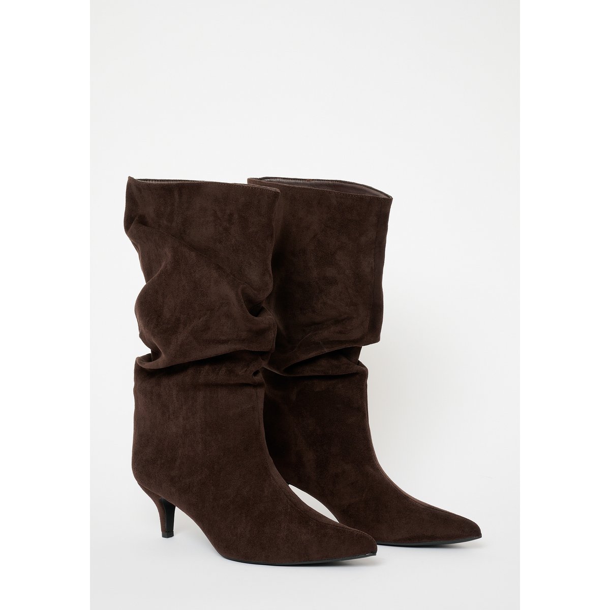 Bottes à talon kitten brun fonce chocolate, LOLALIZA