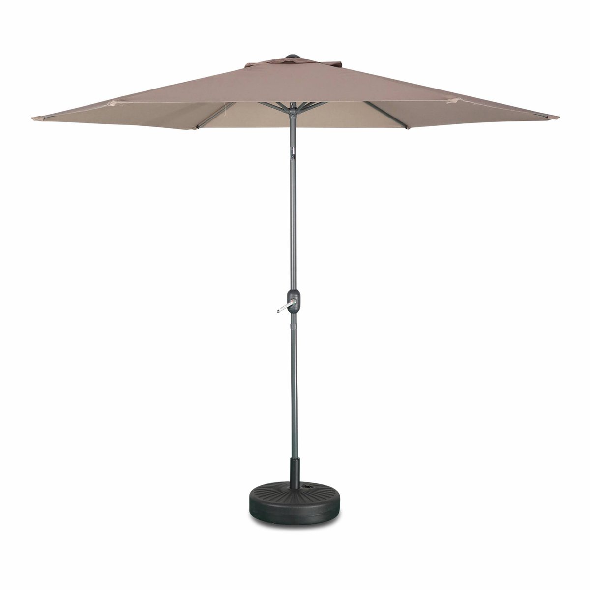 Parasol rond 3m avec mât central TOUQUET taupe, SWEEEK
