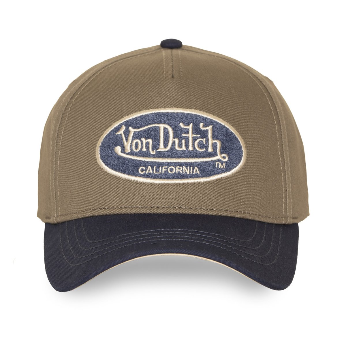 Casquette Baseball Terry taupe/bleu marine/beige, VON DUTCH
