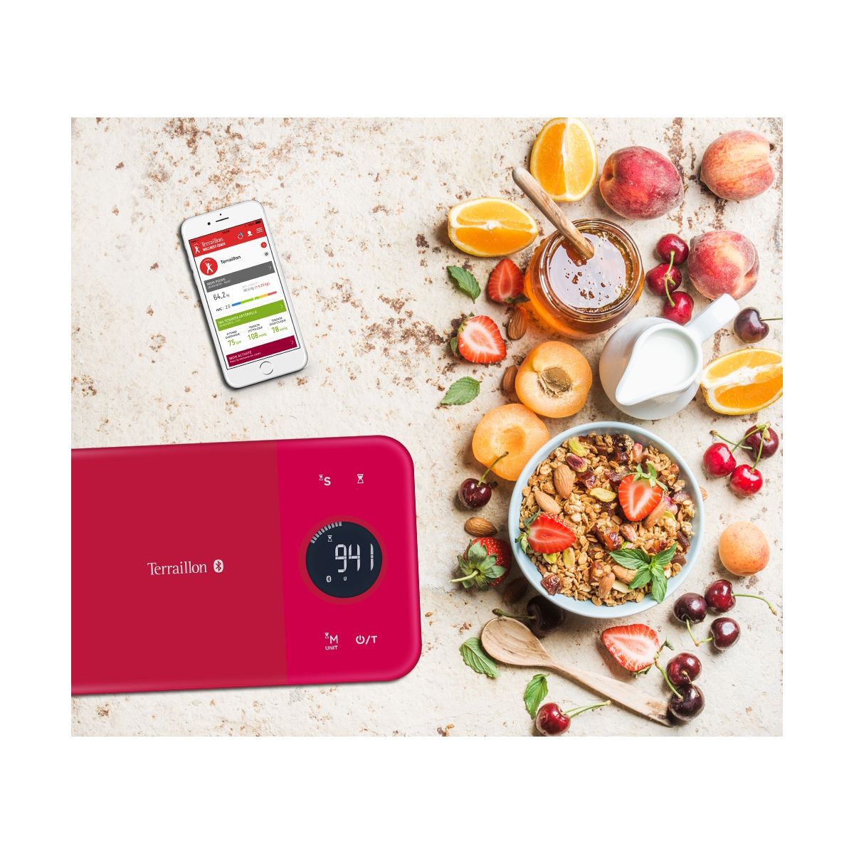 Balance connectée NUTRITAB Cranberry cranberry, TERRAILLON