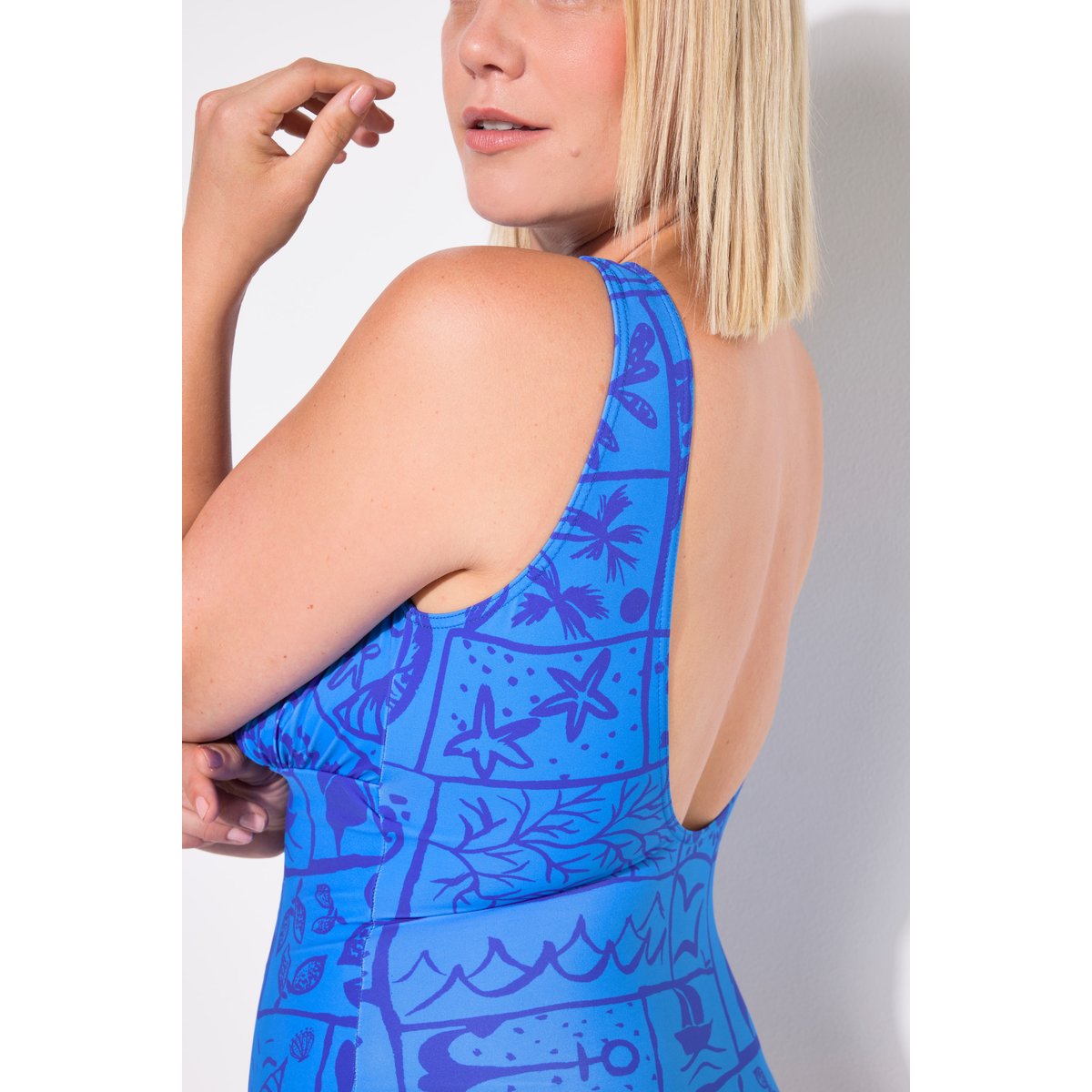Maillot de bain avec bonnets souples bleu bleuet, ULLA POPKEN