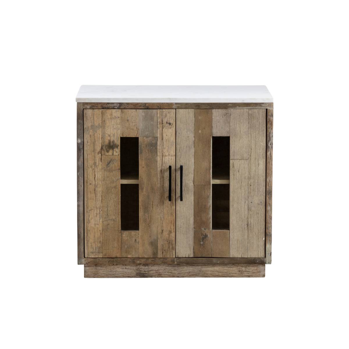 Buffet en bois recyclé et marbre DAMIAN bois clair, MADE IN MEUBLES