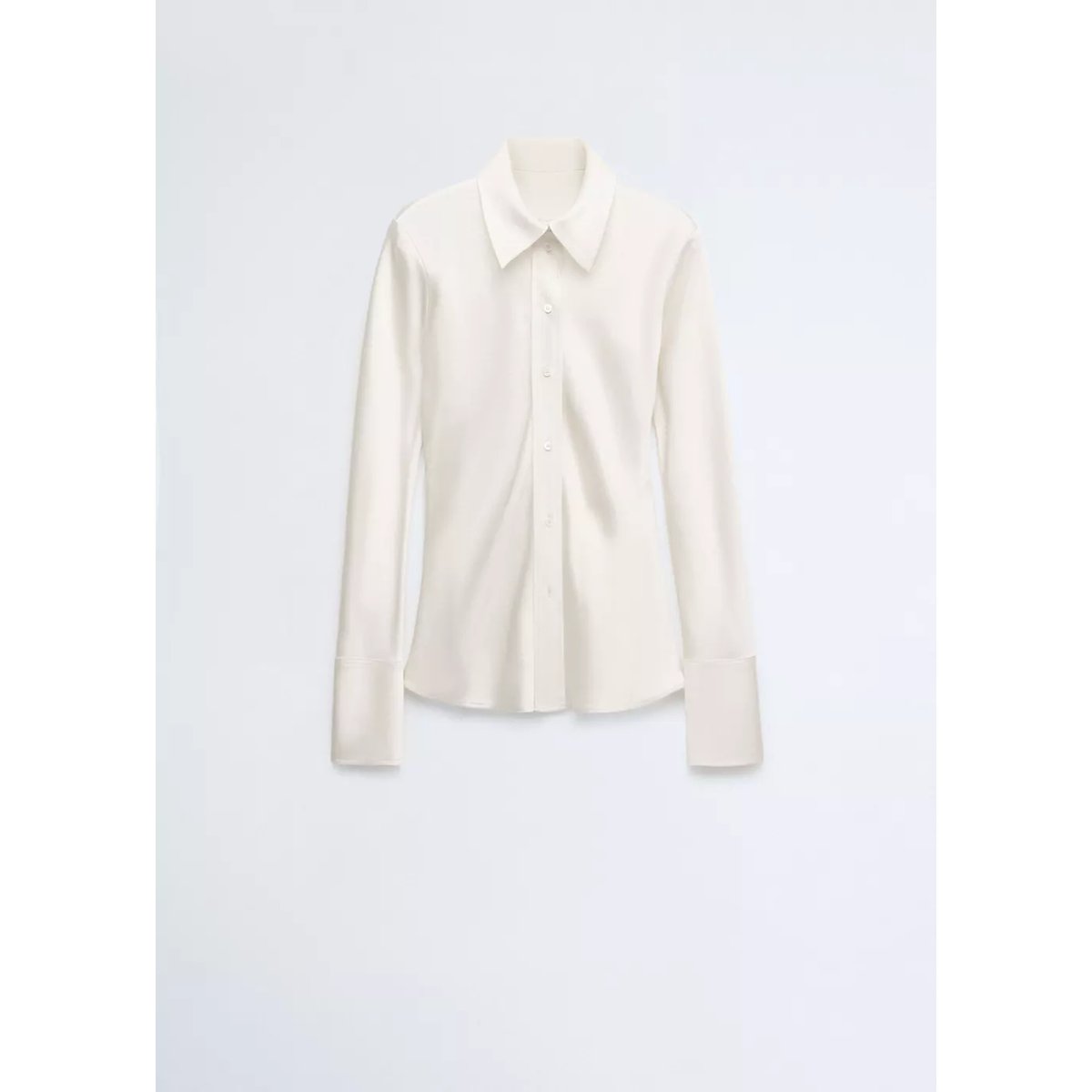 Chemise satinée nœud au dos écru, MANGO